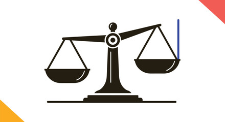 Scales of Justice Imbalance: Conceptual Illustration for Legal System Analysis, Exploring Fairness & Equality in Judgement, Ideal for Presentations on Law, Government, & Ethical Considerations. Symbol