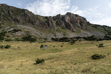 mountain landscape on peak of the balkans trail in Albania
