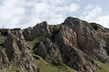 mountain landscape on peak of the balkans trail in Albania