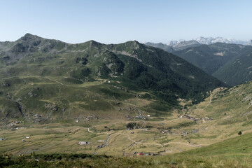 mountain landscape on peak of the balkans trail in Albania