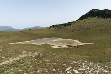 mountain landscape on peak of the balkans trail in Albania