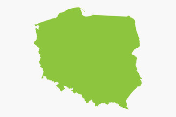 Vector graphic artwork suitable for print and web containing flat detailed map of POLAND