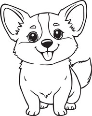 Playful corgi puppy illustration brimming with charm, perfect for pet lovers, greeting cards, and delightful designs, originally created as scalable vector