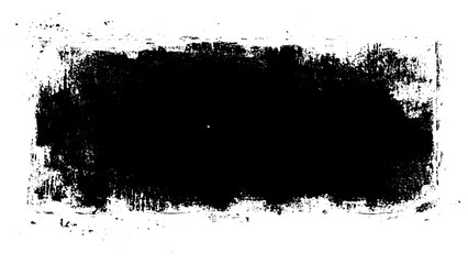 Black ink splash or drop made with brush. Ink splatter. Isolated  illustration. Rough grunge rectangle shape. Vector illustration