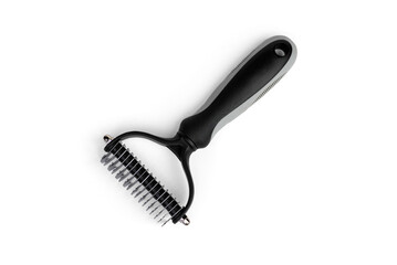 Dog hairbrush for grooming undercoat dog isolated on white background.