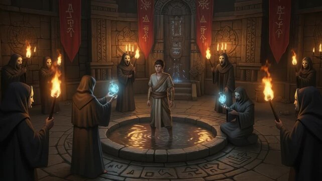Mystic Gathering - A Ritual Unveiled in a Dark Fantasy Setting.