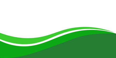 White curved line with green shades on a white background - Vector