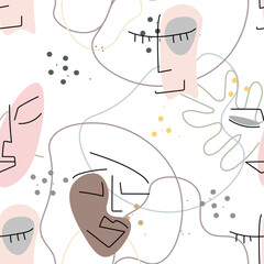 Face Line seamless pattern