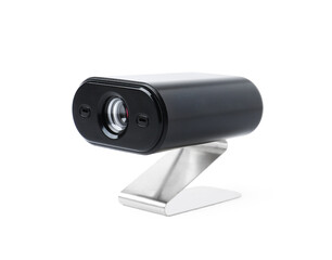 Modern hidden spy camera isolated on white