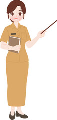 Illustration of a Teacher with a Pointer