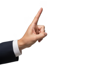 Man s hand pointing up isolated on transparent background