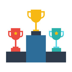 Team Leadership Trophy Winner Success Champion Vector Illustration