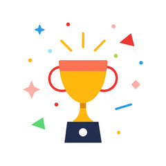 Winner Podium Championship Trophy First Place Vector Illustration