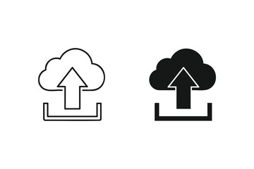 Cloud upload icon, isolated on white background