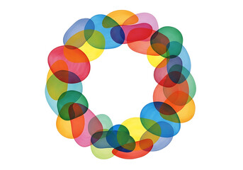 Colorful Abstract Circle Composition on White Background.