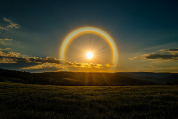 A divine sun halo marking the presence of a hidden sanctuary