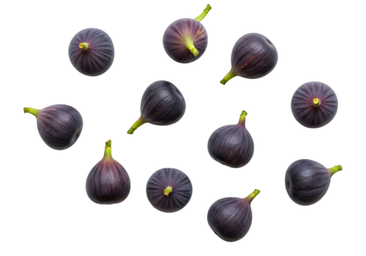 Fresh Figs on White Background A Vibrant Fruit Display.