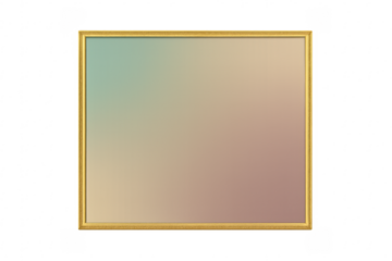 Golden frame with pastel gradient on transparent background