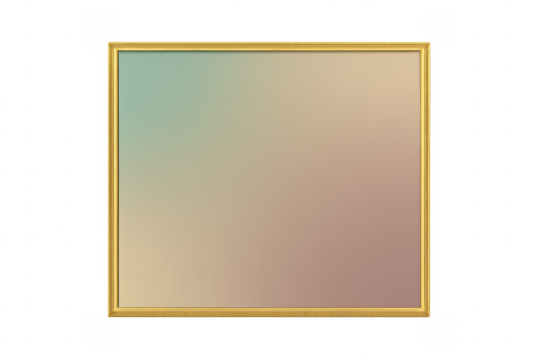 Golden frame with pastel gradient on transparent background - Powered by Adobe