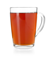 Cup of delicious tea isolated on white