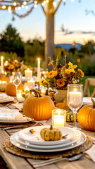 Fototapeta premium Thanksgiving Dinner, draussen 