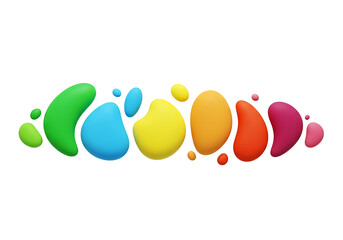 Colorful Paint Splatters on White Background Artistic Design.