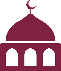 islamic mosque dome icon flat gradient vector emblem for ramadan eid architecture religion illustration