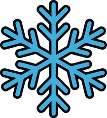 blue snowflake icon vector with rounded square background for winter and weather design