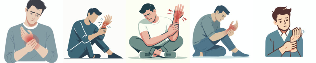 vector of a man with a sprained hand