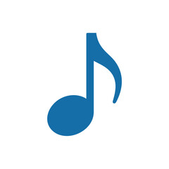 Obraz premium Vector art of blue eighth note musical symbol