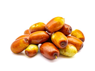 dates beans on white background