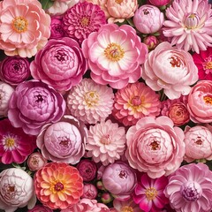 seamless pink dahlia flower background blooming floral wallpaper pattern pastel nature decorative