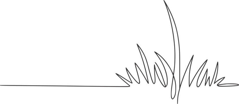 Minimalist black and white line drawing of grass blades vector