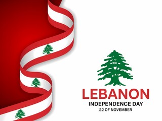 Lebanon independence day celebration with flag and iconic cedar tree symbol