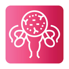 Vaginal microflora black line icon for digital and print projects.