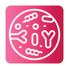 Gut microbiome black line icon for digital and print projects. Microscopic probiotics.
