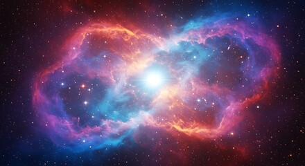 Obraz premium Colorful nebula in deep space with stars, cosmic background illustration