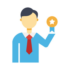 Best Job Candidate Award Ribbon Recognition Excellence Vector Illustration