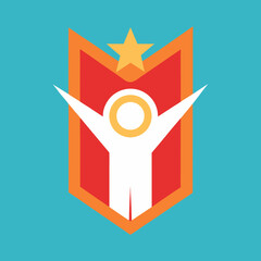 Winning Icon Champion Badge Success Achievement Excellence Vector Illustration