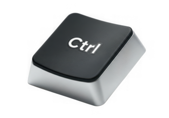 Computer keyboard ctrl key isolated on transparent background