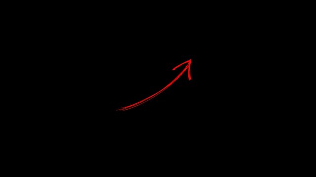 hand-drawn pointing sketch stop motion arrow on a transparent background, Hand-drawn red arrow marker stop motion, Hand-drawn arrow on green background in scribble loop style