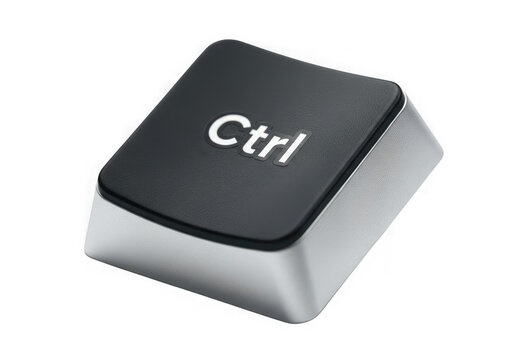 Computer keyboard ctrl key isolated on transparent background