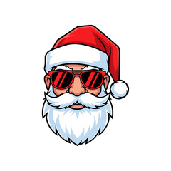 Cool Santa Claus with Sunglasses Cartoon Illustration