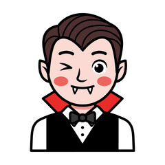 vector illustration of a vampire with fangs