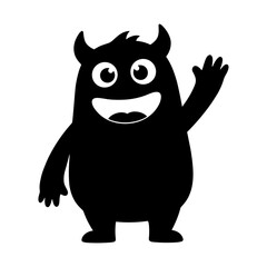 vector illustration of a friendly little monster's silhouette