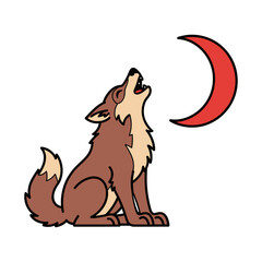 vector illustration of a happy werewolf