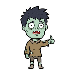 vector illustration of a zombie giving a thumbs up