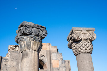 Ruines de la cath&eacute;drale de Zvartnots en Armenie