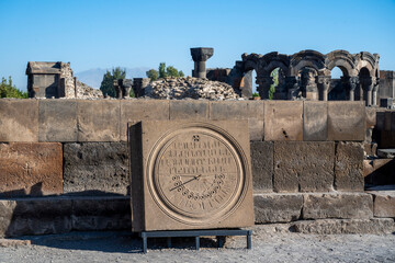 Ruines de la cath&eacute;drale de Zvartnots en Armenie