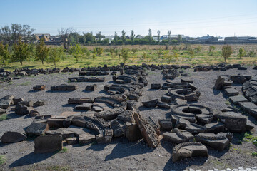 Ruines de la cath&eacute;drale de Zvartnots en Armenie
